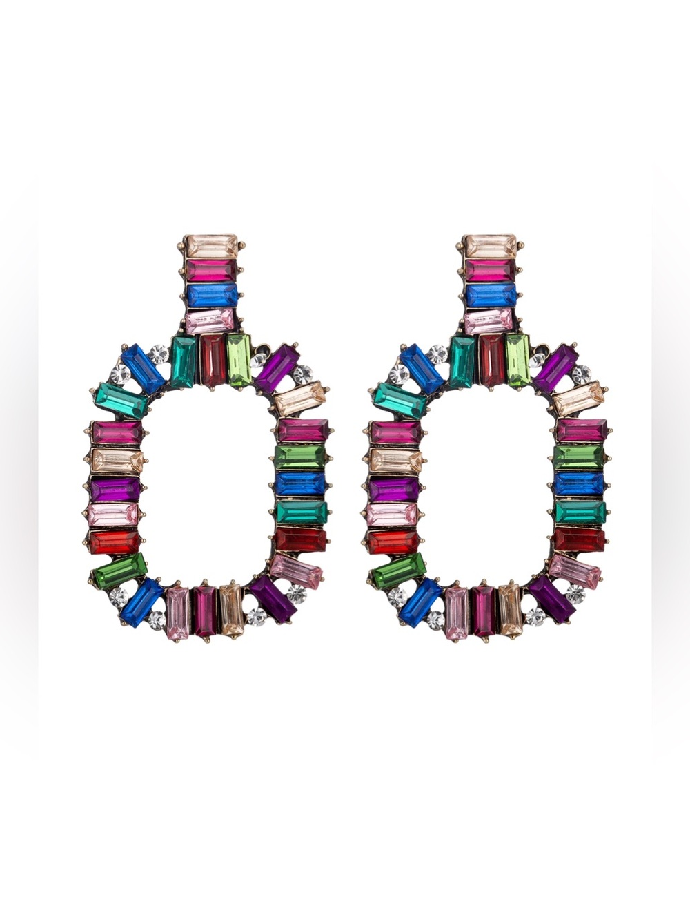 Eye Candy LA Zahara Rainbow Multicolor Statement
Earrings